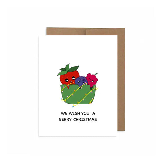 We Wish You A Berry Christmas Greeting Card