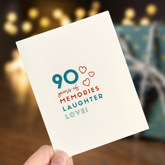 Years of memories birthday card 50, 60, 70, 80, 90, 100th: 90th birthday