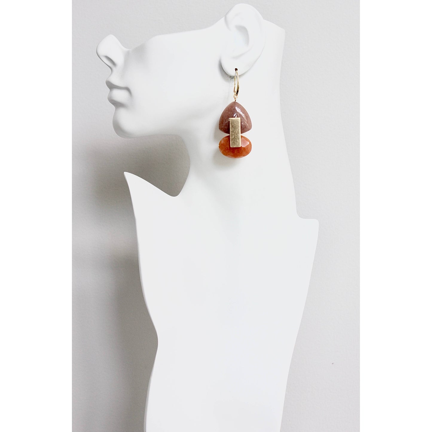 FERE44 Mauve and orange earrings