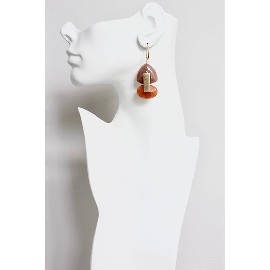 FERE44 Mauve and orange earrings