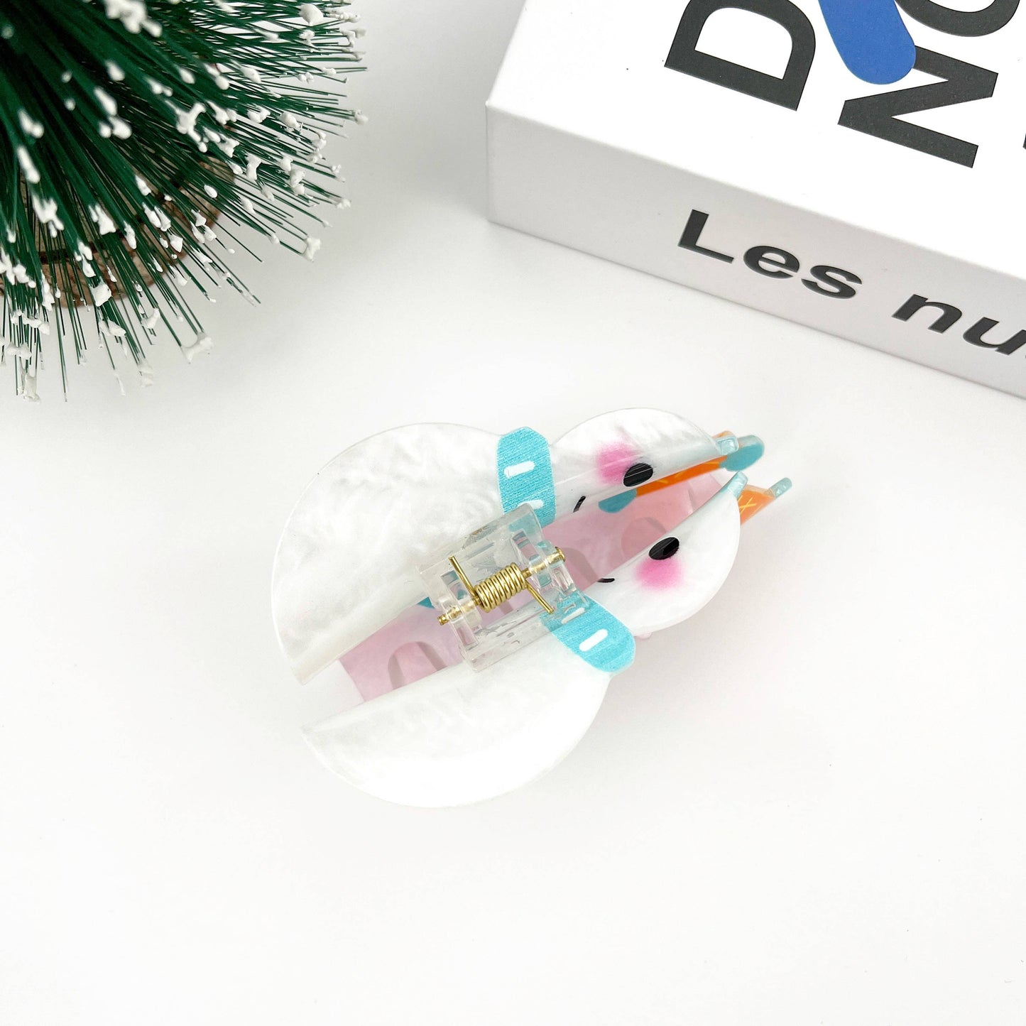 Scarf Snowman Hair Clip, Christmas Claw Hair Clip