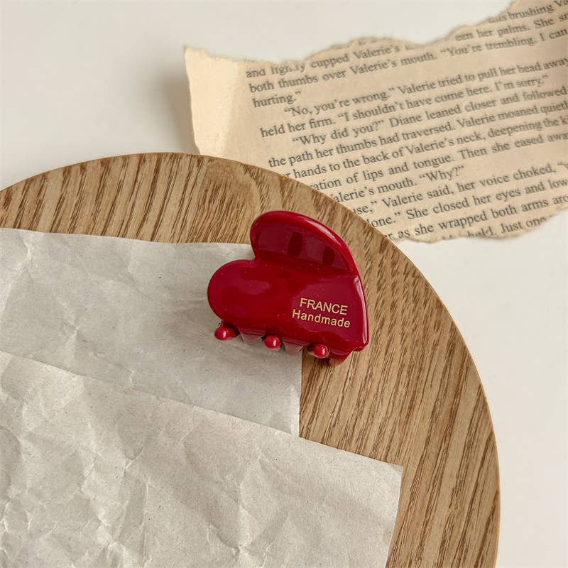 Chic Heart-Shaped Small Acetate Hair Claw Clips