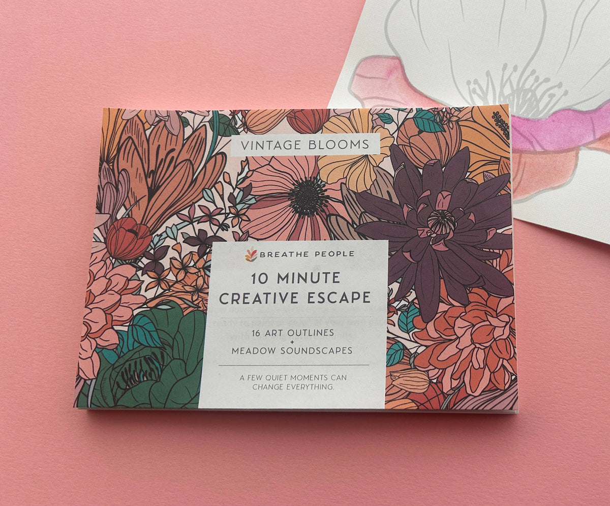 10 Minute Creative Escape Art Book - Vintage Bloom
