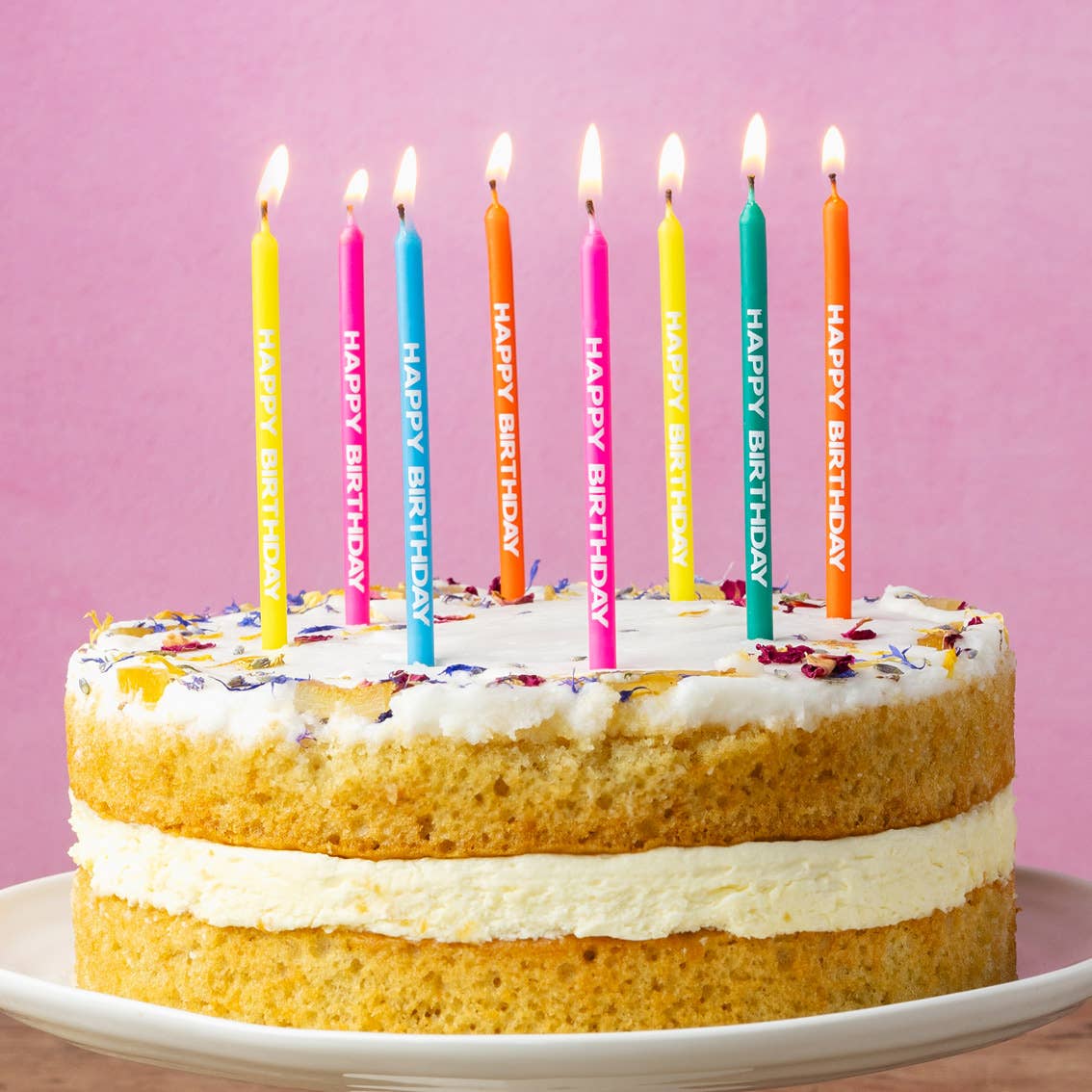 Rainbow Happy Birthday Candles | 24 Pack | Cake Candle |