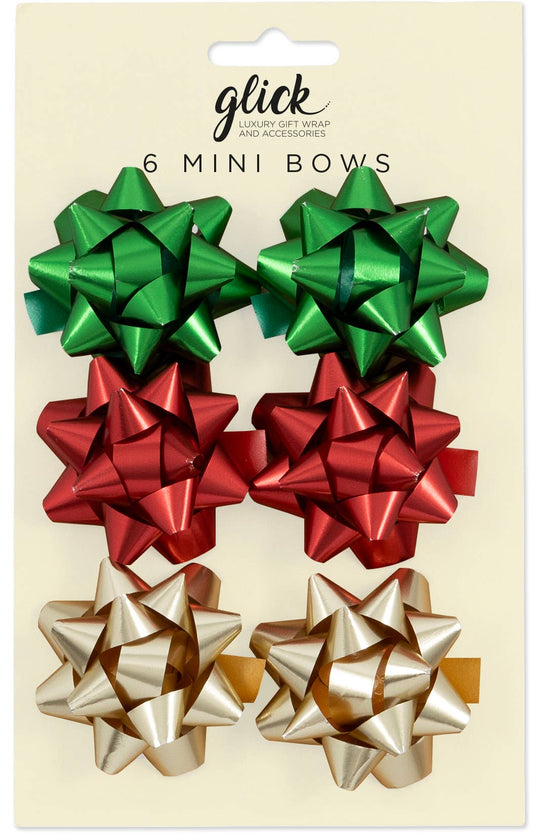 Gift Dressing Mini Bow Festive Mix 6 Pack