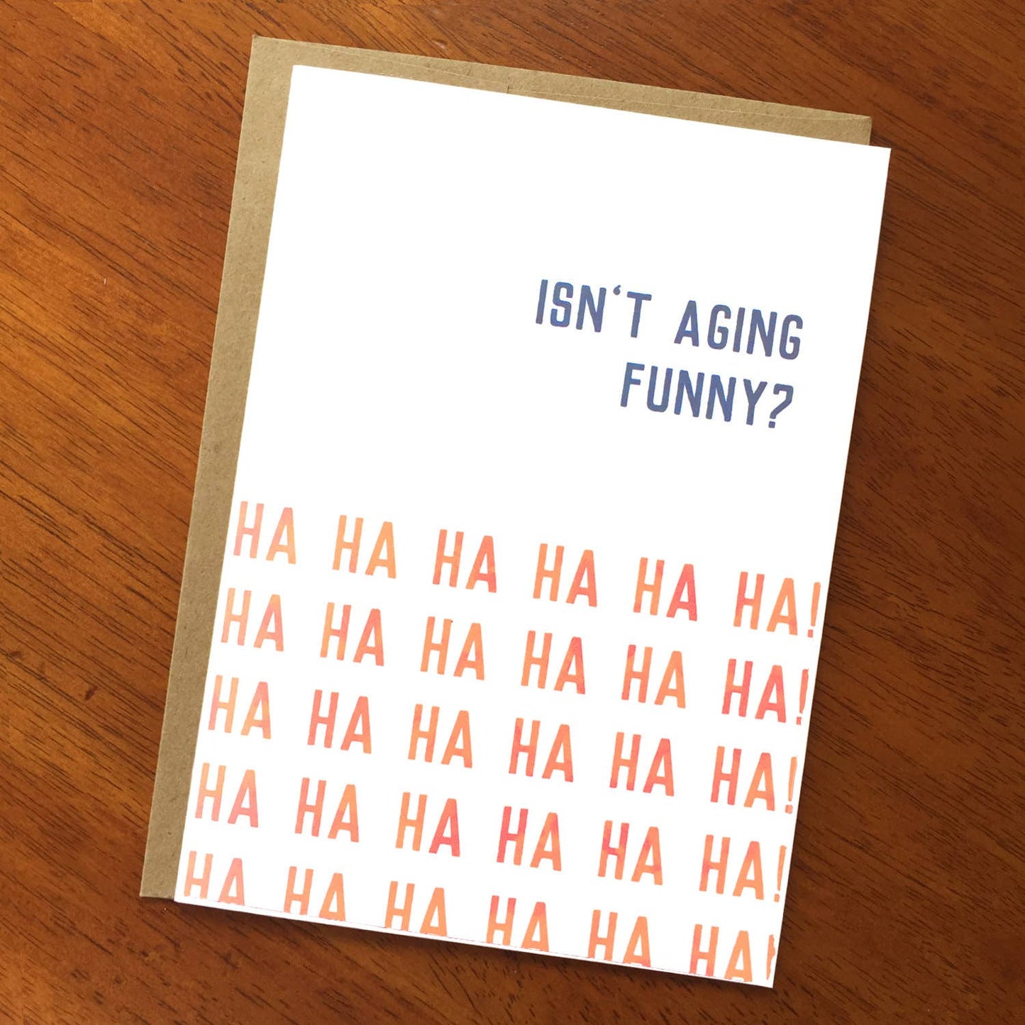 Isn't Aging Funny? (Ha Ha Ha Ha..) Funny Birthday Card; Sarc