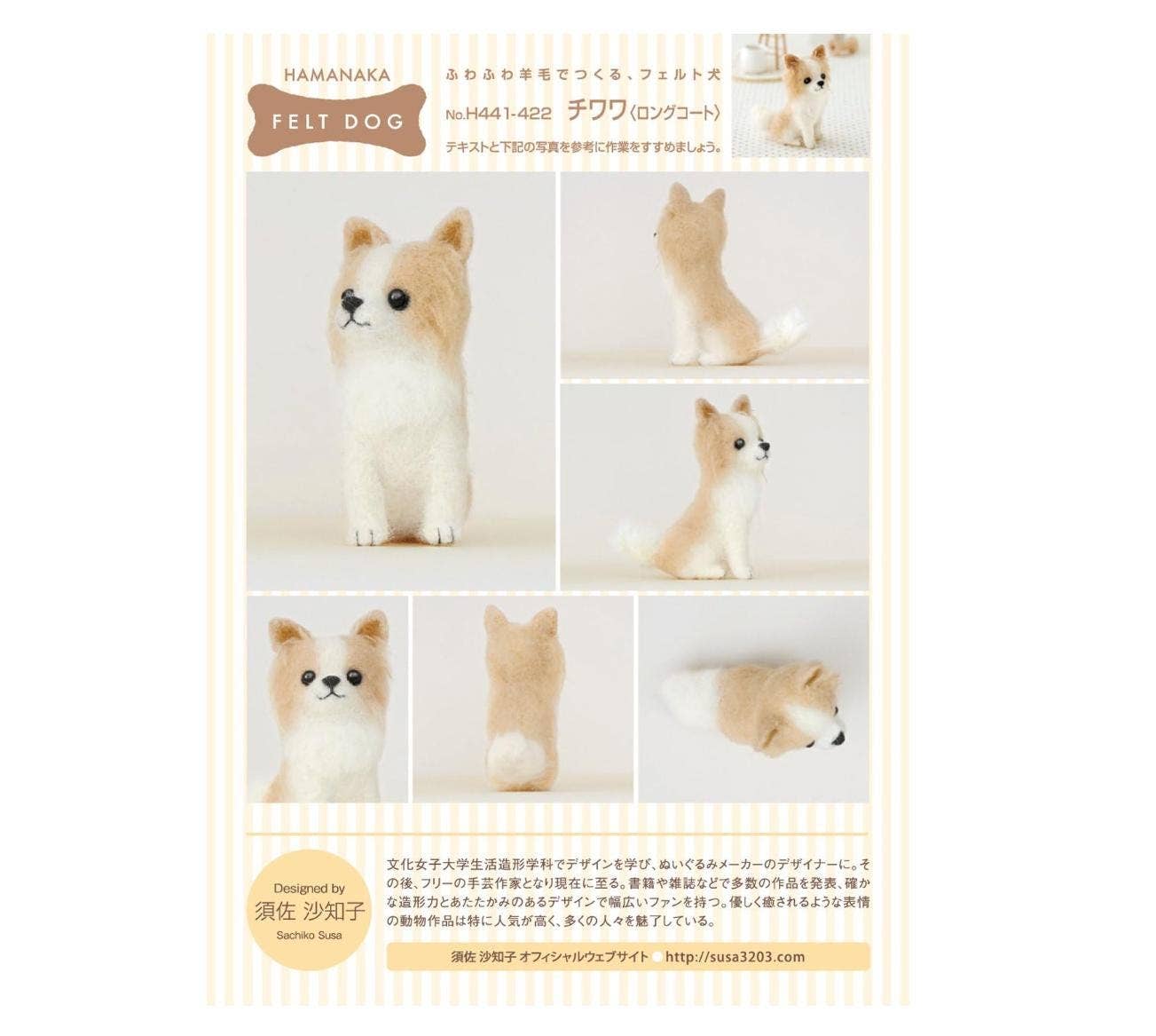 Needle Felting Kit: Long-Haired Chihuahua Japanese DIY Craft