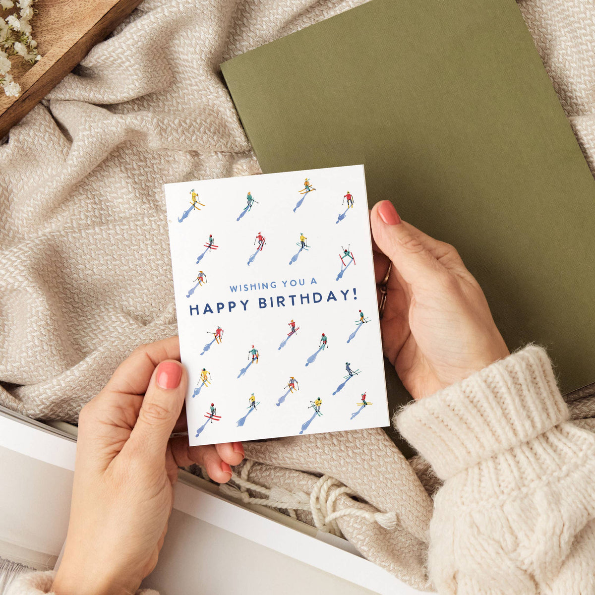 Skiing Birthday Card | Winter Happy Birthday Card for Skier