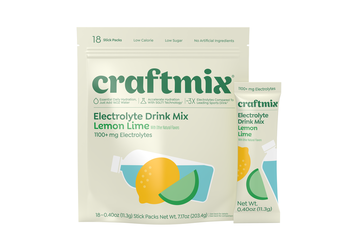 Lemon Lime Hydration Electrolyte Drink Mix - 18 Pack