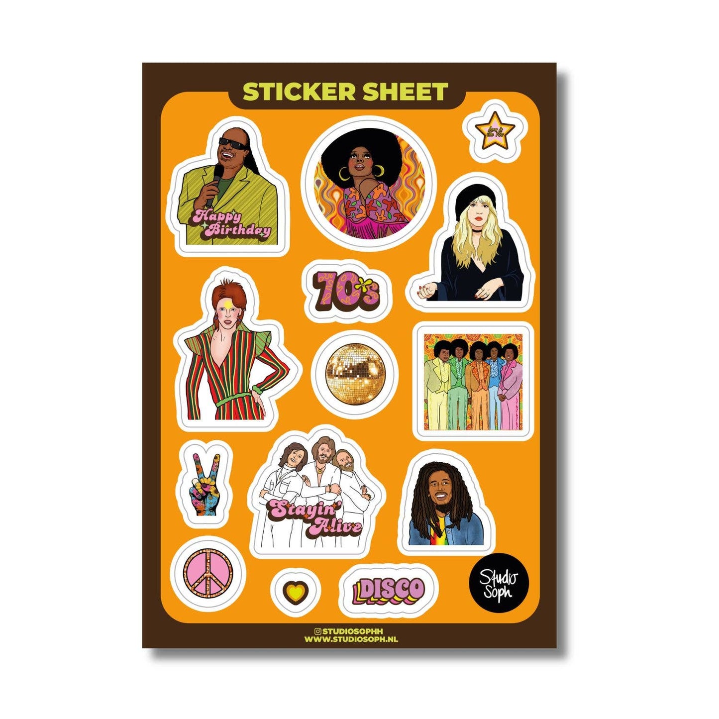 Born In The 70s A5 Sticker Sheet