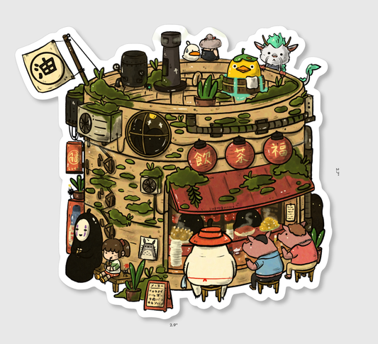 Steam Basket Dimsum Stall Vinyl Sticker