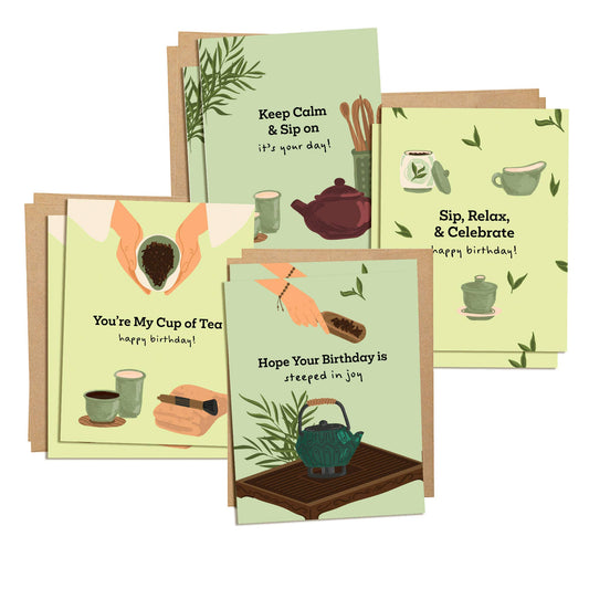 Green Tea  Assorted Birthday Cards