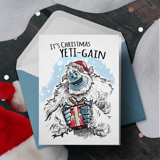 "Christmas Yeti'gain" - Cute Monster Holiday Card