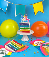 Load image into Gallery viewer, Rainbow Happy Birthday Candle Cake Topper
