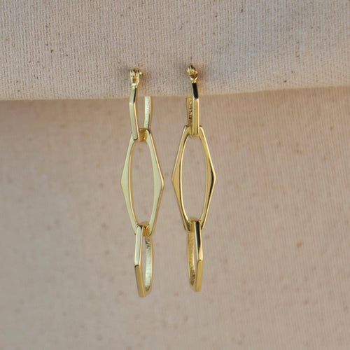 18k Gold Filled Geometric Dangle Earrings - Front & Company: Gift Store