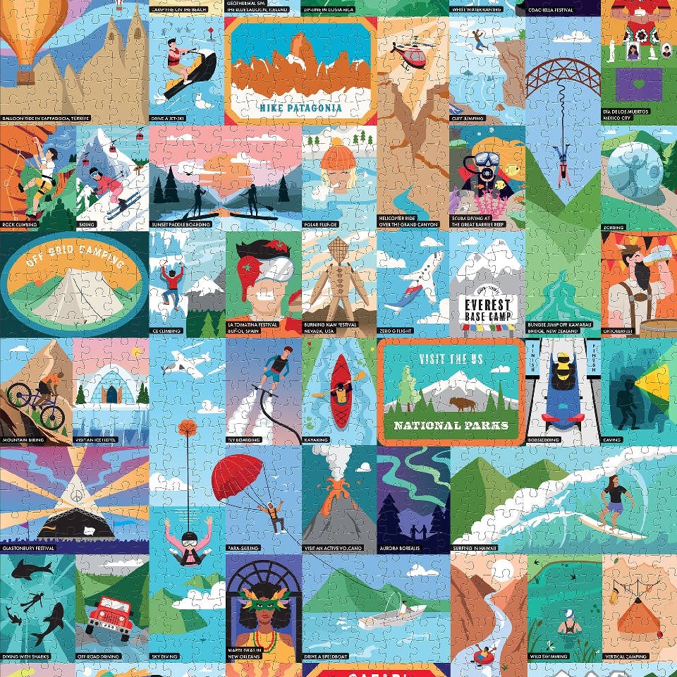 50 Thrilling Experiences for Adventure Seekers 1000-piece Bucket List Jigsa