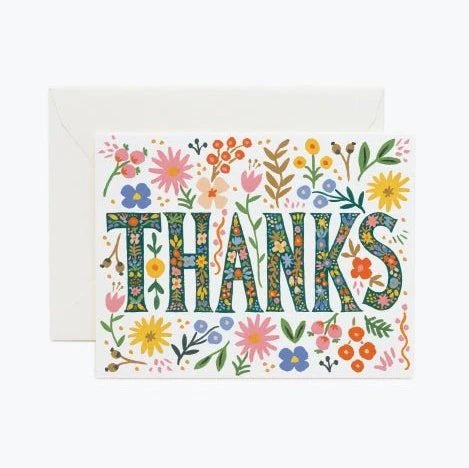 Rifle Paper Co. - Floral Thanks Card - Front & Company: Gift Store