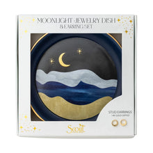 Load image into Gallery viewer, Jewelry Dish &amp; Stud Earring Set - Moonlight/Midnight Blue
