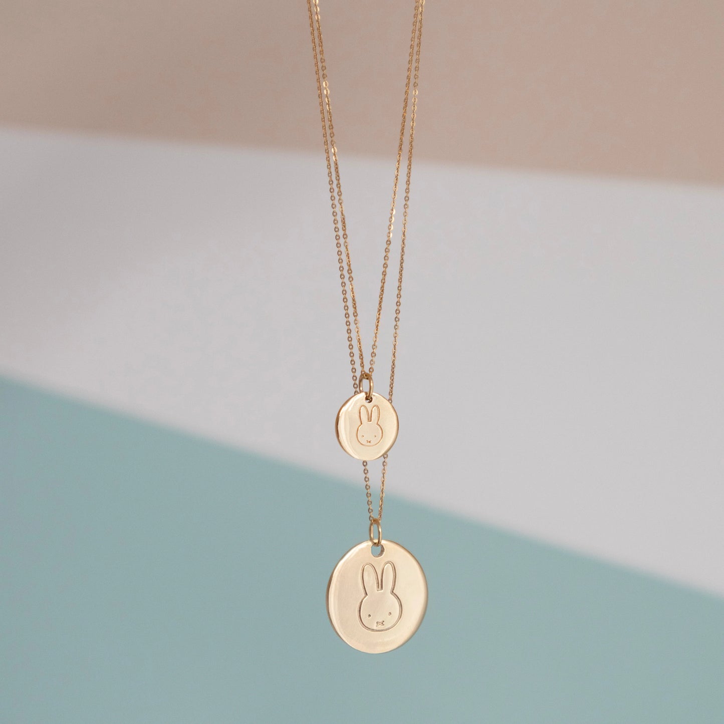 Miffy Large Disc Necklace Gold Vermeil