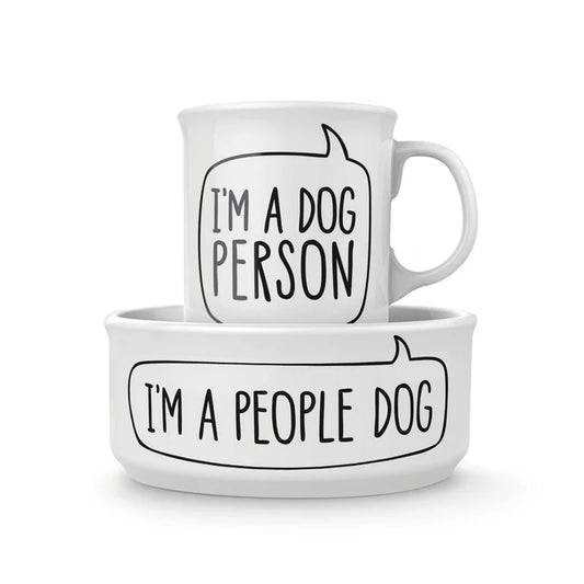 Fred Ceramic Mug + Dog Bowl Set - Dog Person