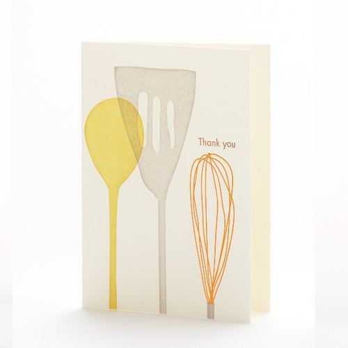 KITCHEN UTENSILS, THANK YOU LETTERPRESS NOTECARD SET OF 6 - Front & Company: Gift Store