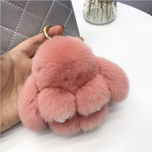 fluffy bunny keychain large assorted colour