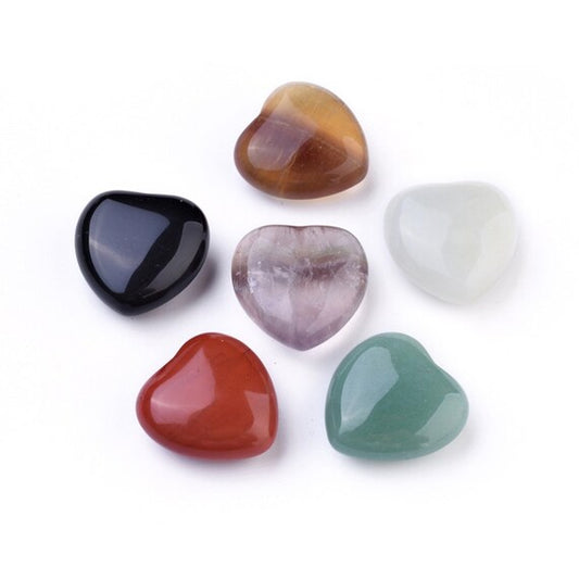 Tiny stone heart asst colour