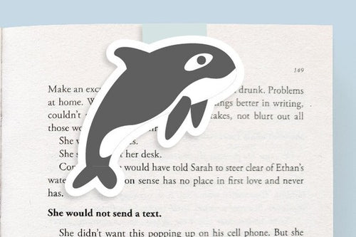 Orca Whale Jumbo Magnetic Bookmark - Front & Company: Gift Store