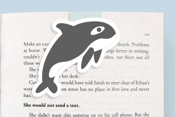 Orca Whale Jumbo Magnetic Bookmark