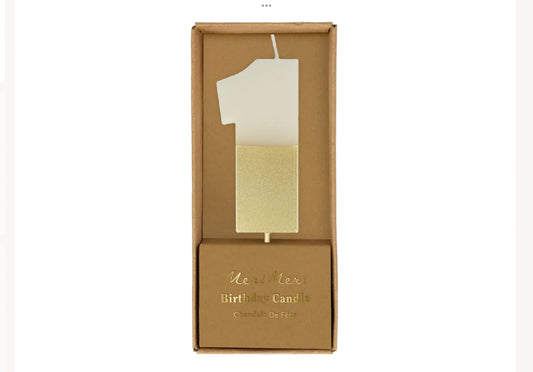 Gold Dipped Number Candles 0-9