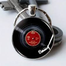 Vintage Vinyl Record Turntable Design Keychain or necklace