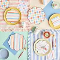 Meri Meri  Colourful Pattern Dinner Plates