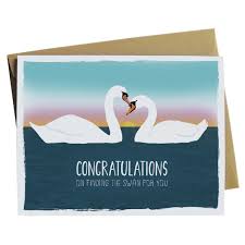 Finding The Swan For You Wedding Card