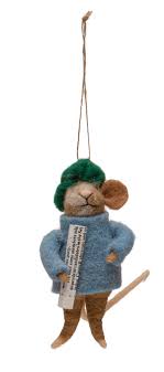 Felt Mouse Ornament -Wool Felt Artistic Mouse Ornament