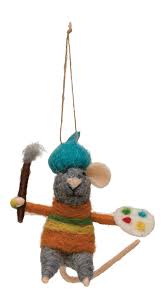 Felt Mouse Ornament -Wool Felt Artistic Mouse Ornament