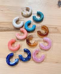 Minimalist Cuff Hoop Earrings assorted colour