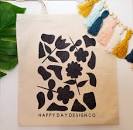 Abstract Floral Canvas Tote Bag