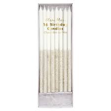 Meri Meri Silver Glitter Dipped Candles (x 16) - Front & Company: Gift Store