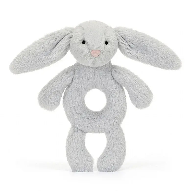 Jellycat Bashful Grey Bunny Ring Rattle (Recycled Fibers)