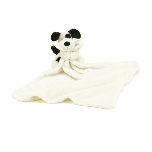 Jellycat Bashful Puppy Soother, Black and Cream - Front & Company: Gift Store