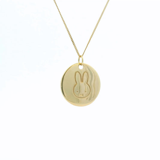 Miffy Large Disc Necklace Gold Vermeil