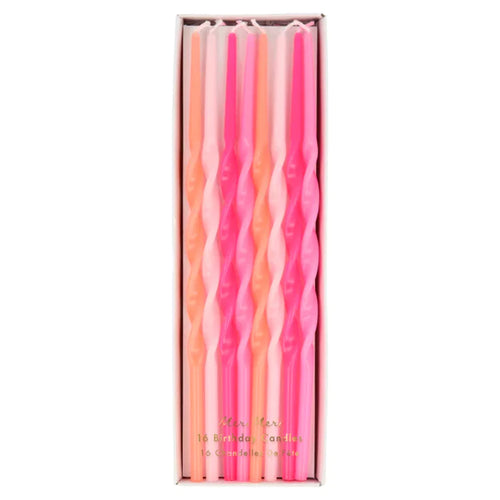 Meri Meri Pink Twisted Long Candles - Front & Company: Gift Store