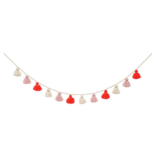 Meri Meri  Wool Tassel Garland Pink