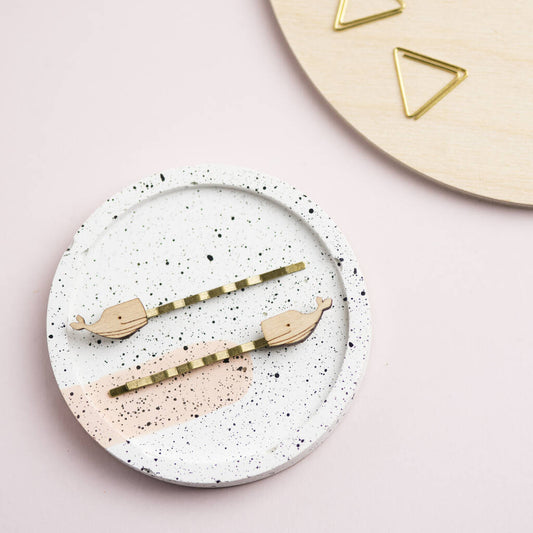 Wooden Whale Hair Slides