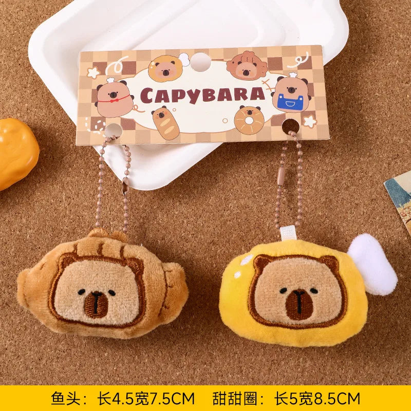 Capybara Taiyaki Yellow Chicken Drumstick Keycharm Set of 2