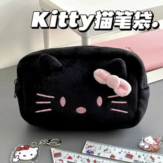 Black Hello Kitty PInk Bow Cosmetic Pouch