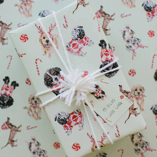 Peppermint Puppies Gift Wrap - Front & Company: Gift Store