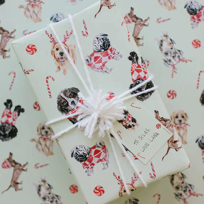 Peppermint Puppies Gift Wrap