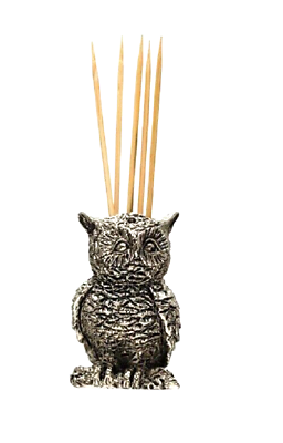 Zinc Alloy Owl Toothpick Holder