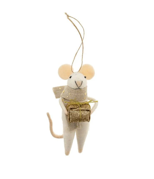 Felt Mouse Ornament: Generous Georgina Mouse Holiday Ornament